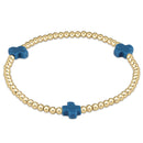 Signature Gold Pattern Cross and 3mm Beaded Bracelet