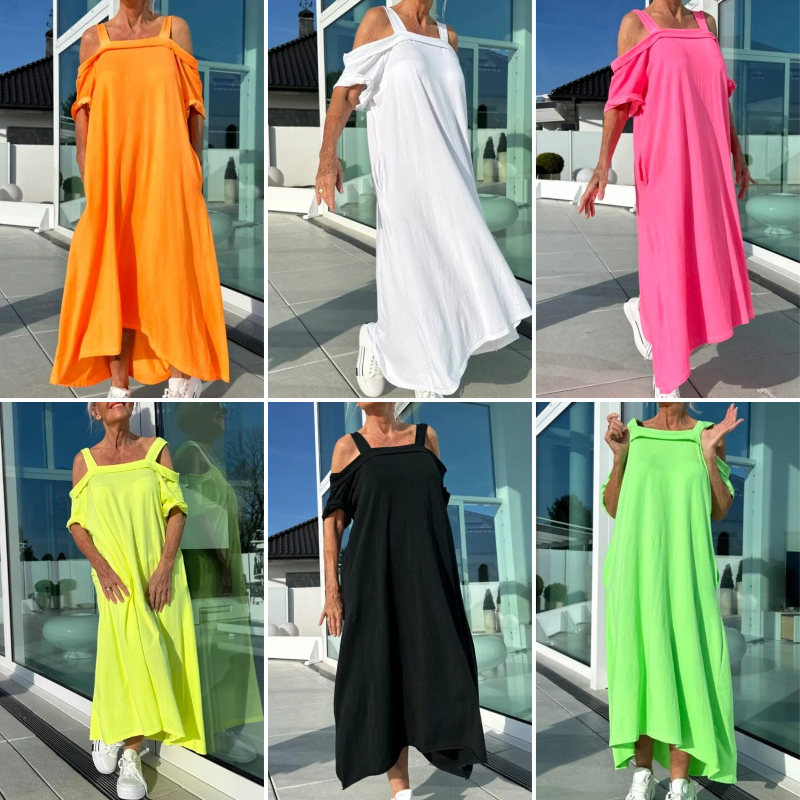 🏖️ Summer Specials 💃 Women's Casual Long Off-Shoulder Dress