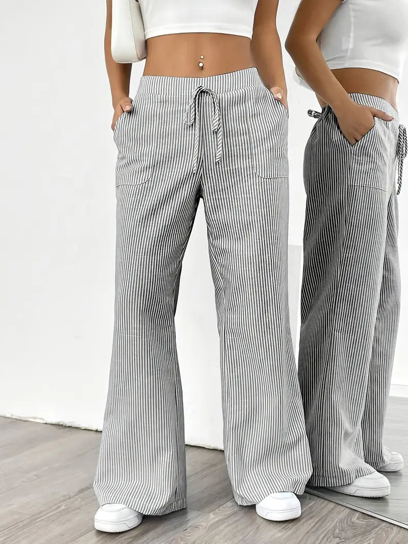 Alina - Elegant Striped Pant With Pockets