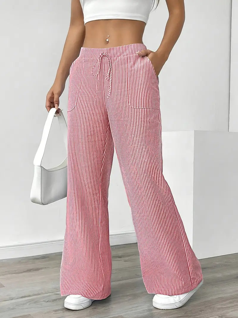 Alina - Elegant Striped Pant With Pockets