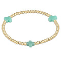 signature cross gold pattern 3mm bead bracelet