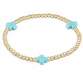 signature cross gold pattern 3mm bead bracelet