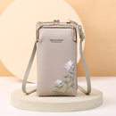 Women's Fashionable Embroidery Flower Phone Bag