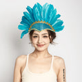 Pena pena bandana elegante artesanal vibrante acessório de cabelo atraente masquerade headpiece para masquerade