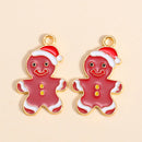 Esmalte Árvore De Natal Charme, Papai Noel, Homem De Gingerbread, Brincos De Natal, Colar Pingente, Fazer Jóias, Artesanato De Metal, 10Pcs