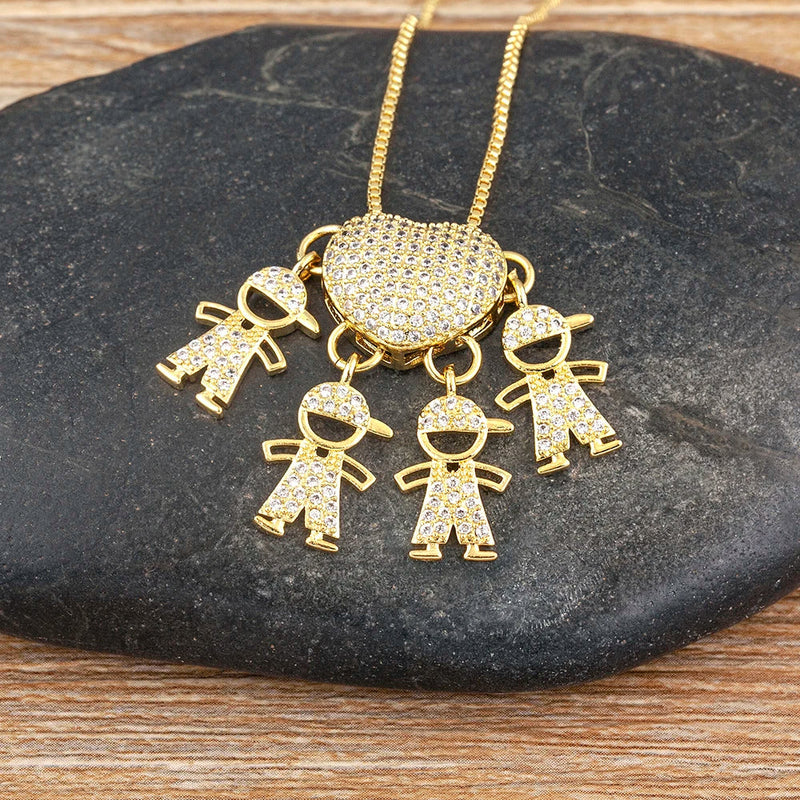 MomLove Pro — Mother's Necklace with Zirconia Crystal Children Charms! – Cambly Shop