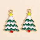 Esmalte Árvore De Natal Charme, Papai Noel, Homem De Gingerbread, Brincos De Natal, Colar Pingente, Fazer Jóias, Artesanato De Metal, 10Pcs