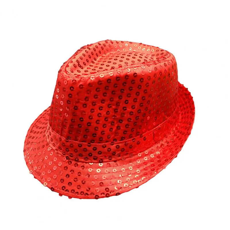 Masculino feminino jazz chapéu lantejoulas festa carnaval chapéu palco dança desempenho crianças adultos hip hop boné disco glitter traje unisex chapéus