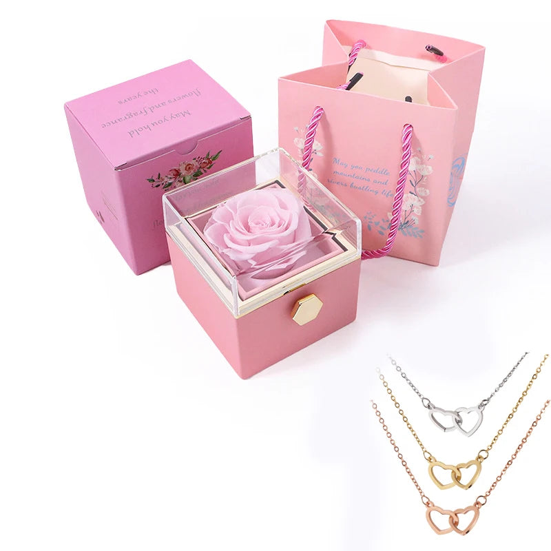 EternalLove — Necklace with Rotating Rose Box to Gift to Someone You Love!