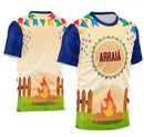 Camisa juvenil masculina e feminina de fibra de poliéster impressa em 3D Arte Vetor Camisa Festa Junina Mod-6 tops casuais com camisetas com gola redonda.