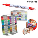 Canetas Dual Bit Ponta Pincel Acrílica e A Base d'água