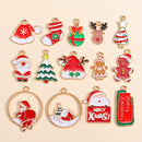 Esmalte Árvore De Natal Charme, Papai Noel, Homem De Gingerbread, Brincos De Natal, Colar Pingente, Fazer Jóias, Artesanato De Metal, 10Pcs
