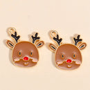 Esmalte Árvore De Natal Charme, Papai Noel, Homem De Gingerbread, Brincos De Natal, Colar Pingente, Fazer Jóias, Artesanato De Metal, 10Pcs