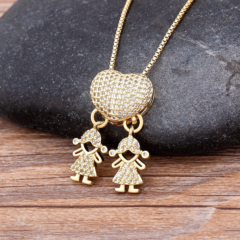 MomLove Pro — Colar de Mãe com Filhos em Cristal Zircônia!