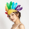 Pena pena bandana elegante artesanal vibrante acessório de cabelo atraente masquerade headpiece para masquerade