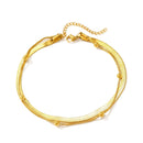 Tornozeleira Dupla de Malha Folheada a Ouro