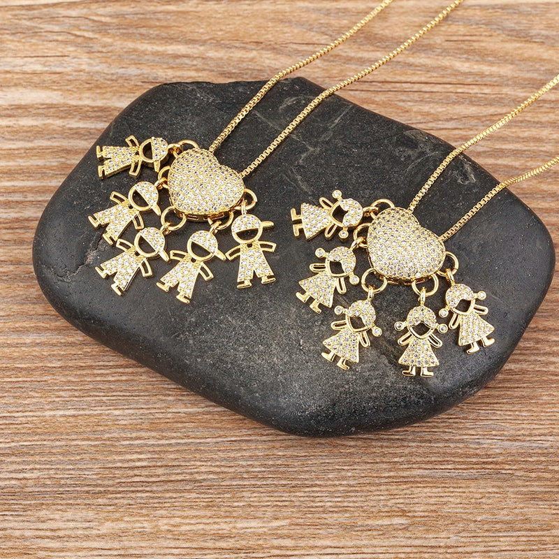 MomLove Pro — Mother's Necklace with Zirconia Crystal Children Charms! – Cambly Shop