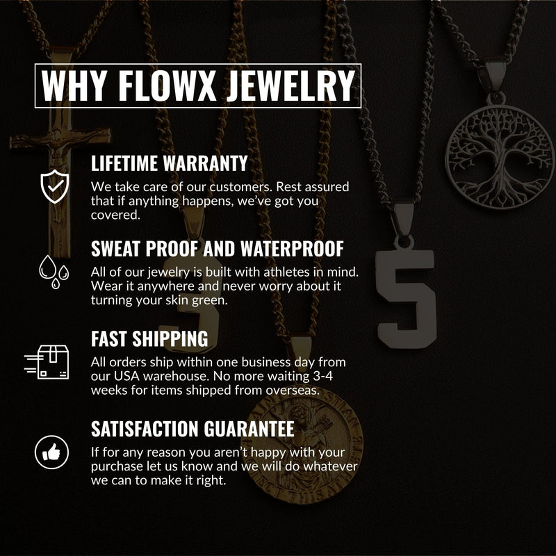 Number Pendant Necklace - Gold
