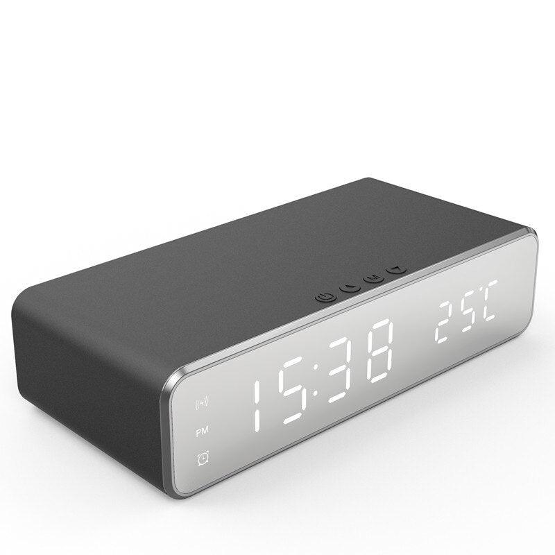 Induction charger with Alarm Clock, LED Digital Thermometer.