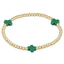 Signature Gold Pattern Cross and 3mm Beaded Bracelet