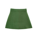 Green Fall Winter Outfit: Toronto Monochromatic Sweater and Mini Skirt