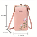 Women's Fashionable Embroidery Flower Phone Bag