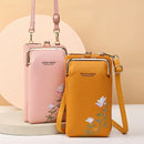 Women's Fashionable Embroidery Flower Phone Bag