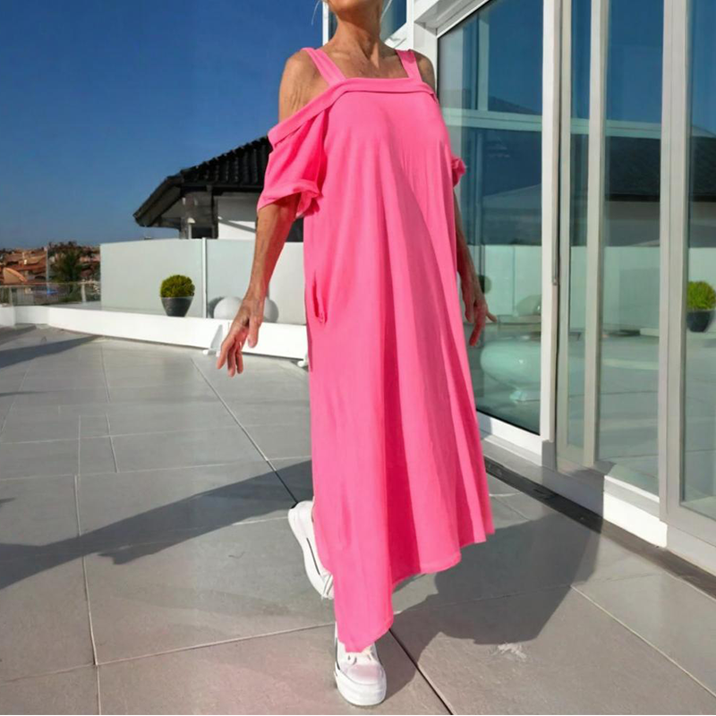 🏖️ Summer Specials 💃 Women's Casual Long Off-Shoulder Dress