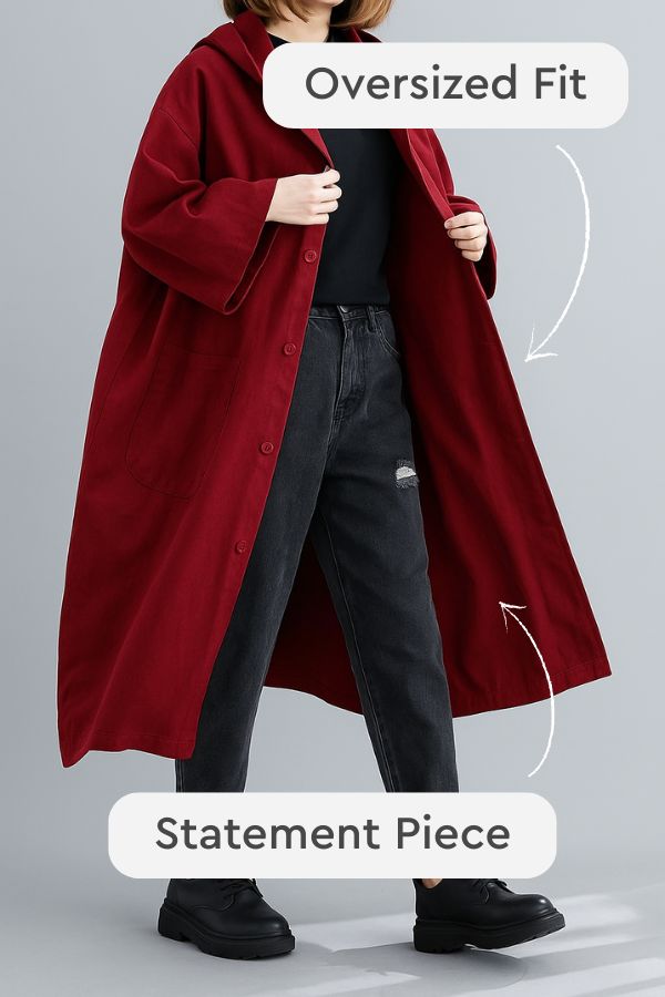 One Size Fits All Oversized Water Resistant Windbreaker Jacket