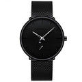 Relógio CRRJU Slim Black - Estilo Elegante com Design Ultra Fino, Movimento Quartzo